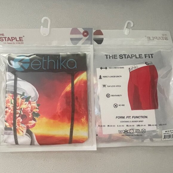 Ethika Men's Staple Boxer Briefs New Small or Medium Mars Sun Floral Print Lava - Picture 3 of 3